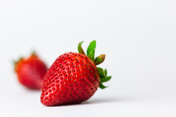 Strawberries on white background