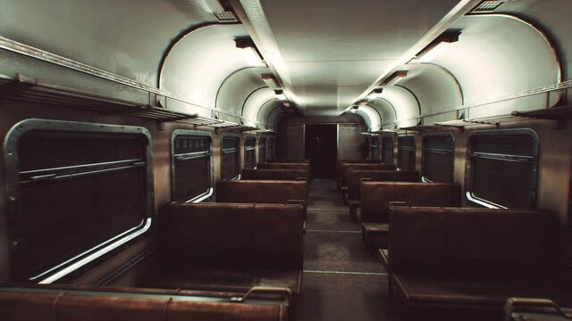interior of old soviet electric train