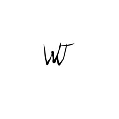 WJ initial handwriting logo for identity