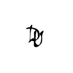 DU initial handwriting logo for identity