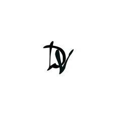 DV initial handwriting logo for identity