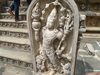 sculpture of a lion in a temple