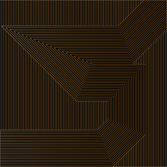 Abstract of line art pattern. Design labyrinth gold on black background. Design print for illustration, texture, wallpaper, background. Set 2
