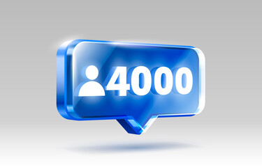 Thank you followers peoples, 4k online social group, happy banner celebrate, Vector