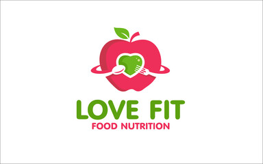 Illustration vector graphic of health diet nutrition concept Logo Design template