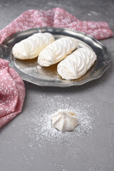 Meringue isolated closeup