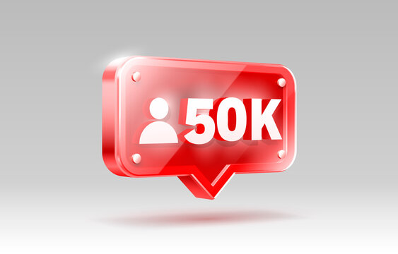 Thank you followers peoples, 50k online social group, happy banner celebrate, Vector