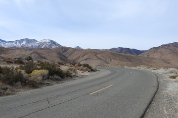 Scenic turn on Glacier Lodge Road, Eastern Sierra Nevada Mountains, Inyo County, California.