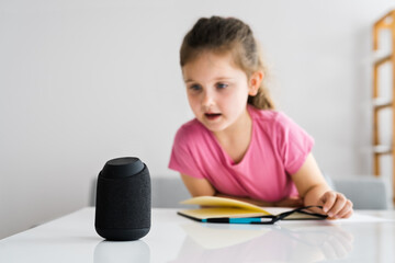 Child Kid Using Smart Speaker