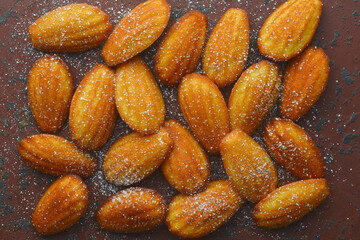 Classic madeleines closeup