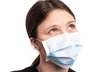 Beautiful young woman posing with mask,