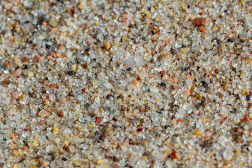 Close up shot of grains of sand on the beach