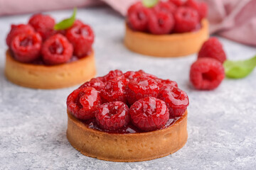 Raspberry tarts isolated