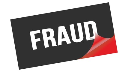 FRAUD text on black red sticker stamp.