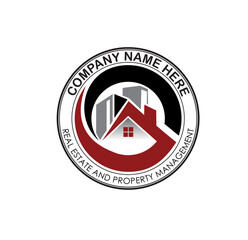 A Vector Illustration of Circle Logo Sign for Real Estate Company Logo 
