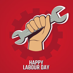 Labour day vector. fist illustration.