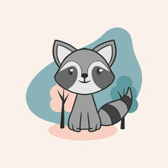 Animal forest cute illustration design