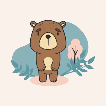 Animal forest cute illustration design
