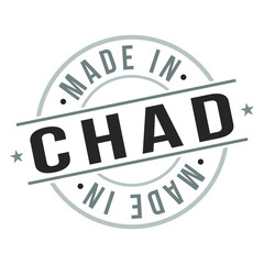 Made in Chad Quality Original Stamp Design Vector Art Tourism Souvenir Round Seal National Product Badge.