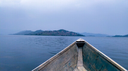 Fototapeta premium Wooden boat on the lake