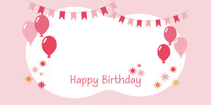Happy birthday concept illustration. Birthday decorative background. Vector illustration. 誕生日、イベントイラスト、バースデーデコレーションイラスト
