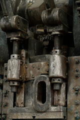 A detail of an old rusty machine