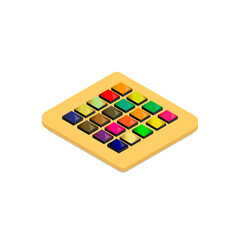 Set of colorful buttons on a white background. Icon for web design. 