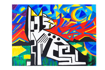 Obraz premium cats based on vincent's work, many colors