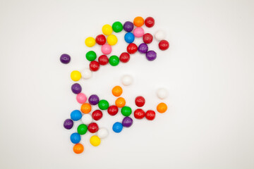 Colorful Round Candies from Overhead