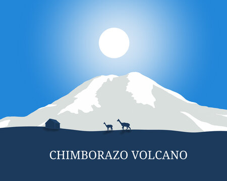 Beatiful lanscape of  Chimborazo volcano, the closest point to the sun, the highest mountain in the world