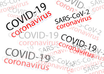 covid 19 coronavirus on a white background and the inscription transparent pattern