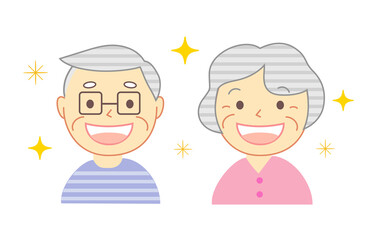 Elderly couple with a smile