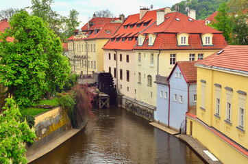 Fototapeta na wymiar Old Water Mill House near the Old Town of Prague, Czechia