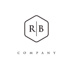 initial RB logo design vector