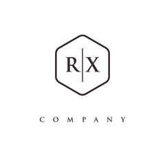 initial RX logo design vector