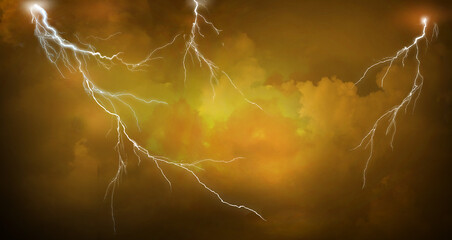 Lightning, thunder cloud dark cloudy sky 