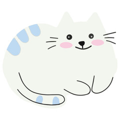 Illustration vector graphic of simple and nice cat. Perfect for print logo, print product, sticker, etc.
