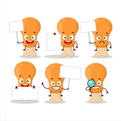Chicken thight cartoon character bring information board