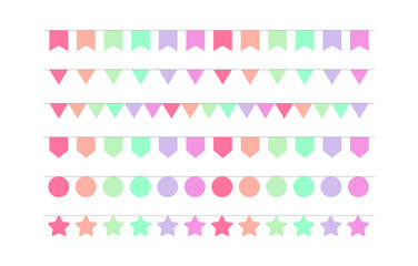 Cute multi colored party garland illustration.