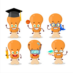 School student of chicken thight cartoon character with various expressions