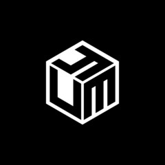 Fototapeta UMY letter logo design with black background in illustrator, cube logo, vector logo, modern alphabet font overlap style. calligraphy designs for logo, Poster, Invitation, etc.
 obraz