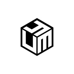 Fototapeta UMY letter logo design with white background in illustrator, cube logo, vector logo, modern alphabet font overlap style. calligraphy designs for logo, Poster, Invitation, etc.
 obraz
