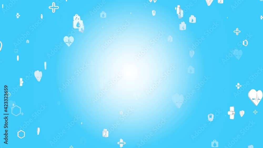 Poster abstract medical background with flat icons and symbols loop backgrounds. idea for healthcare techno