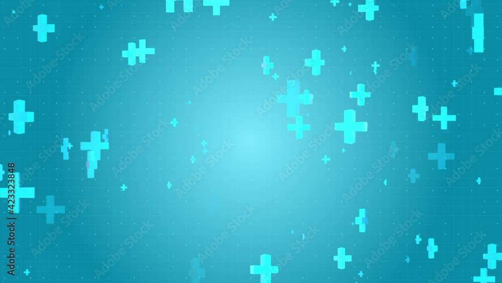 Poster 4k abstract blue geometry float into medical wireframe network loop background. connecting futuristi