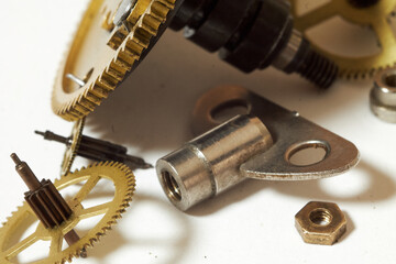 close up of a clock gears