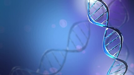 Detailed digital interface of futuristic DNA analysis process Motion graphic loop Background. Light blue futuristic DNA User Interface,Digital screen,Medical HUD and DNA laboratory research display - Powered by Adobe