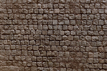 Cobblestone Pavement Aged and Rough Wide Angle
