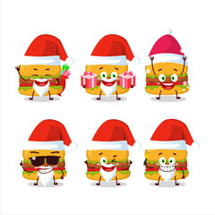 Santa Claus emoticons with hamburger cartoon character