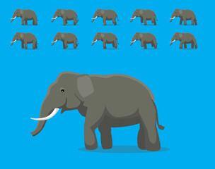 Animal Animation Sequence Elephant Walking Cartoon Vector