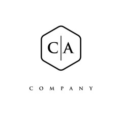 initial CA logo design vector